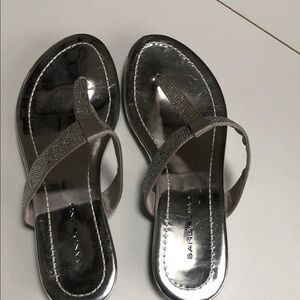 Bandolino Metallic Silver Glimmer Thong Sandals